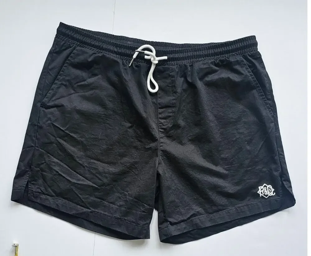 P's & Q's Shorts Mens Black Drawstring Board Swim Shorts , Sz XXL, 36 in Waist